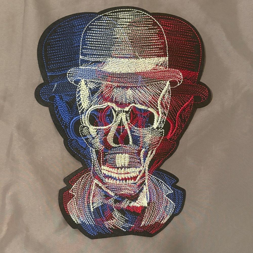 Multicolor Skull Embroidered Patch